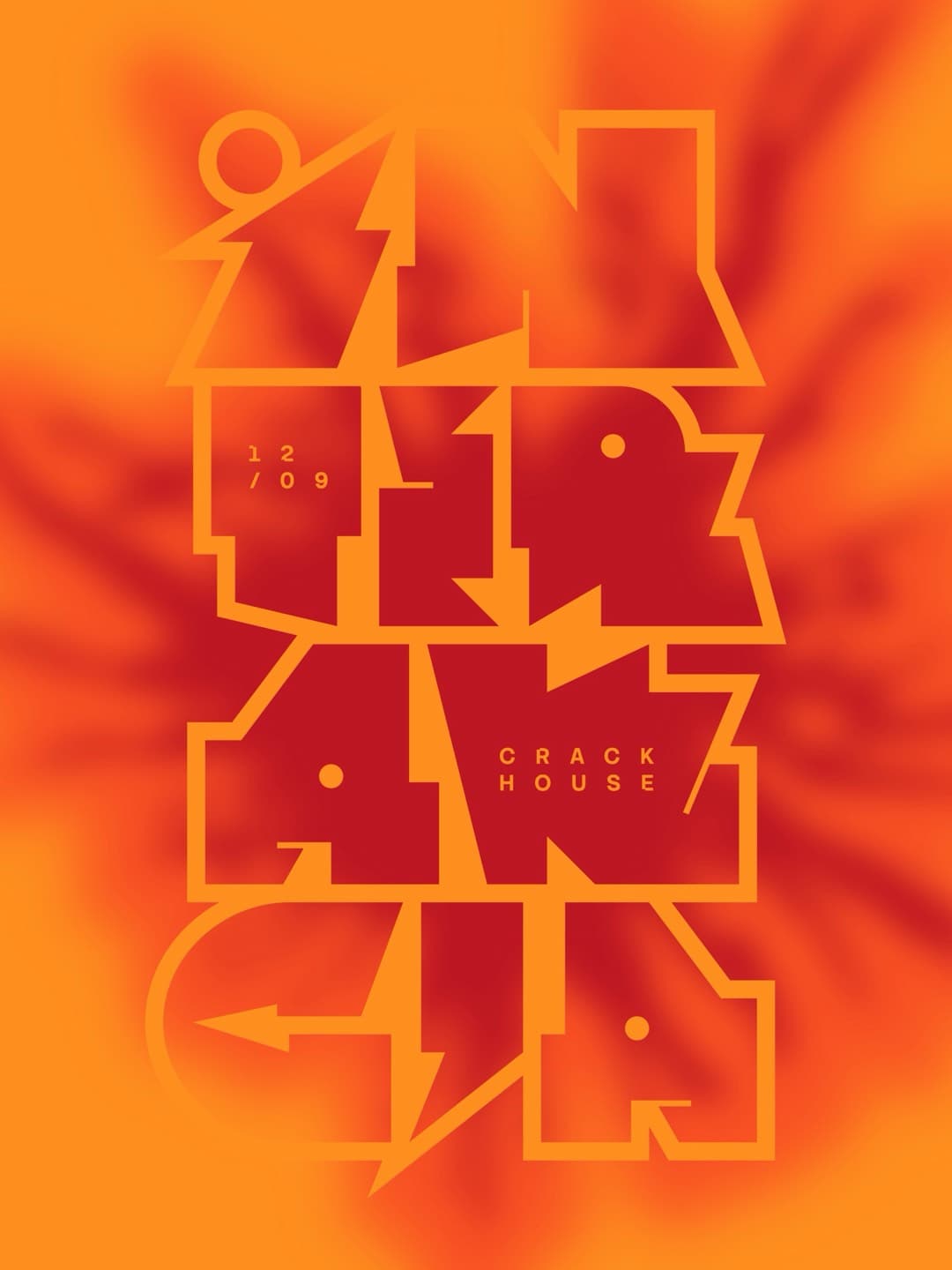 Plakat: INTERAKCJA — 12/09, CRACK HOUSE
